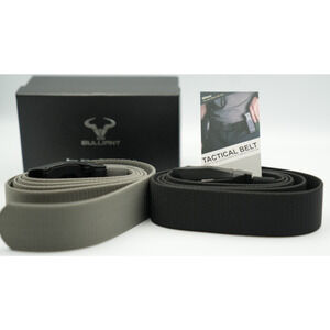 Bulliant Tactical Belt 2-Pack – Quick-Release Webbing Belts (Black & Gray)